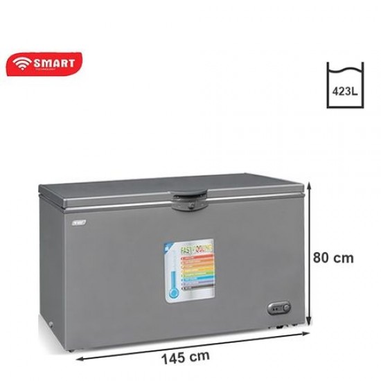 SMART TECHNOLOGY CONGÉLATEUR HORIZONTAL VITRE AVEC CLEF - STCC-550V - 423 LITRES