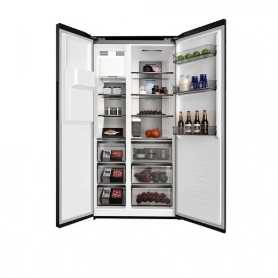 SMART TECHNOLOGY Réfrigérateur Combiné Américain 2 Battants NOFRST INVT SMART 490L + Fontaine (STCB-633WS)-Gris SMART TECHNOLOGY Réfrigérateur Combiné Américain 2 Battants NOFRST INVT SMART 490L + Fontaine (STCB-633WS)-Gris