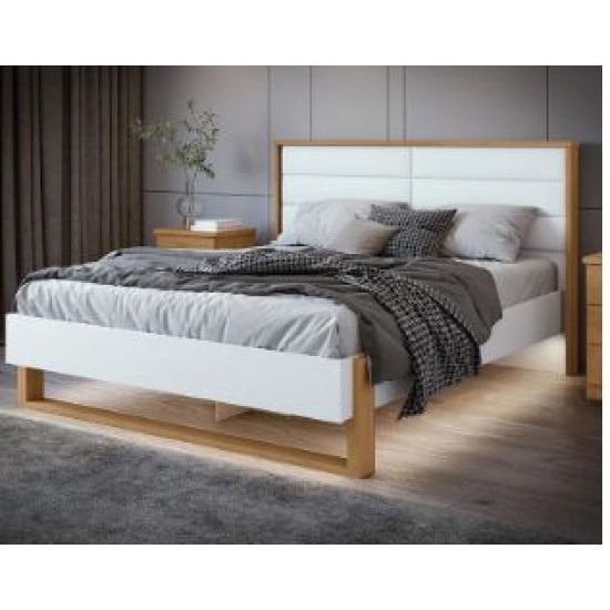 Freetown double bed 1,60 – korino white fabric w/o (AMENDOA CL/WHITE)+2 Baiao bedside (AMENDOA CL/WHITE)