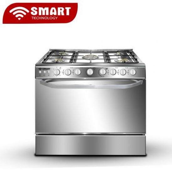 SMART TECHNOLOGY Gazinière 5 Feux Avec Four - STC-9060C - 90 X 60 Cm - Inox 