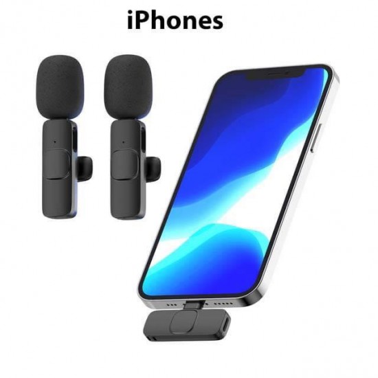 Micro Cravate Sans Fil pour iPhone PLUG-PLAY Microphone Système pour Entretien Youtube Vlog Live Stream Interview Tournage