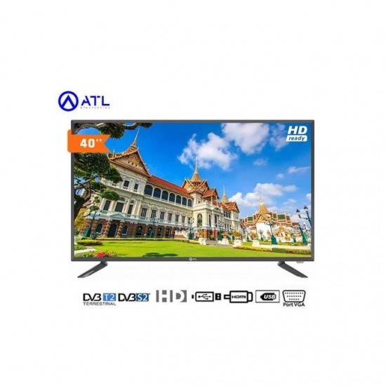 ATL Tv LED – ATL-40A1– 40 POUCES - NUMERIQUE - DECODEUR INTEGRE - 1 VGA - 2 USB - 2 HDMI – NOIR