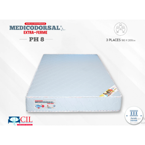 MEDICODORSAL EXTRA FERME PH8 / 3 Places 180×200 Epaisseur 25