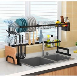  support vaisselle dessus evier rack 2 niveaux pour éviers doubles