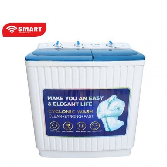 SMART TECHNOLOGY Machine à Laver Double Bac -Semi-Auto STMLS-7H- 7Kg - Bleu-blanc 