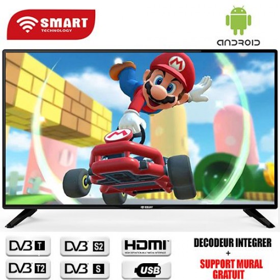 SMART TECHNOLOGY Smart TV - LED - 50 Pouces - Android Wifi - STT-5011S- Noir