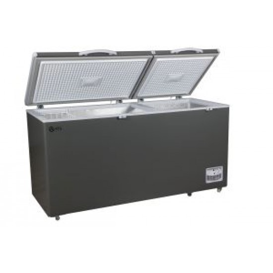 CONGELATEUR HORIZONTAL ATL/ 549L/ 02 PORTES/ SERRURE/ 02 PANIERS/ INOX&SILVER/CFATL-620