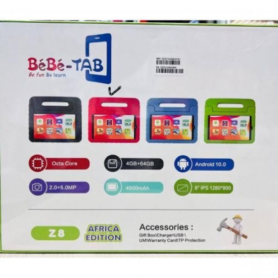 BEBE TAB Tablette Educative Z8 - 7 Pouces - 4GB RAM/64GB ROM
