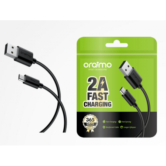 ORAIMO CD-52BR 2 A 1 m Câble Micro USB (Compatible avec Mobile, Noir, Un Câble)
