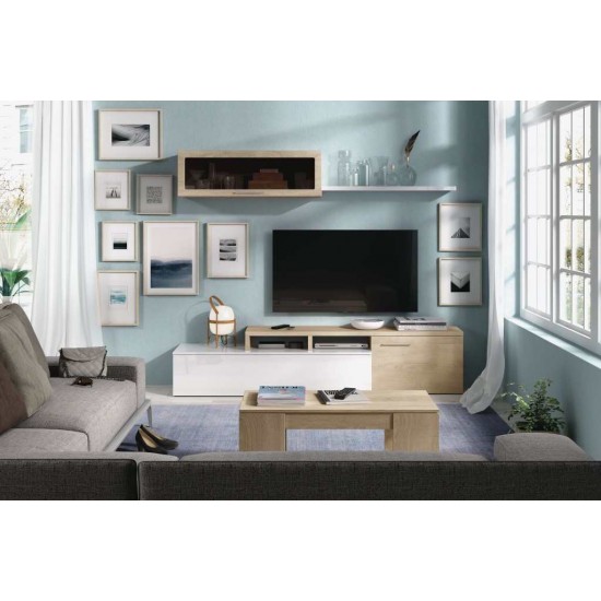 Nexus meuble tv mural contemporain – chêne blanc 016667f
