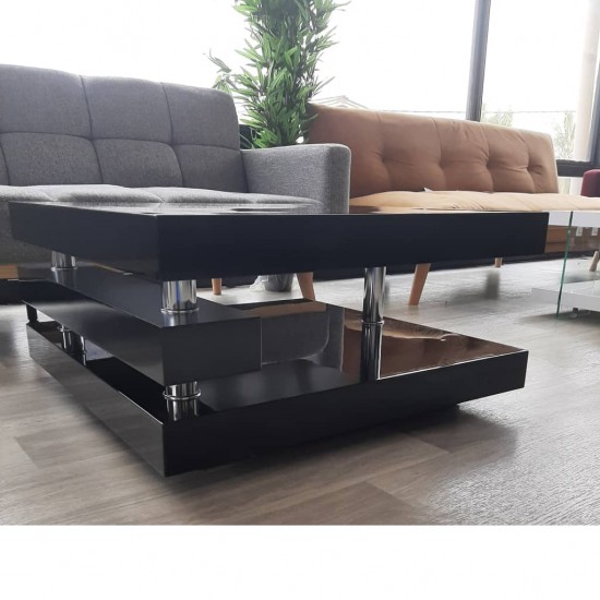 Ice table basse – contemporain – noir – 80 x 80 cm x 40 cm