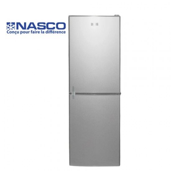 Nasco Réfrigérateur Combine -NASD2-243FL - 158 Litres Net / R600A / Argent 